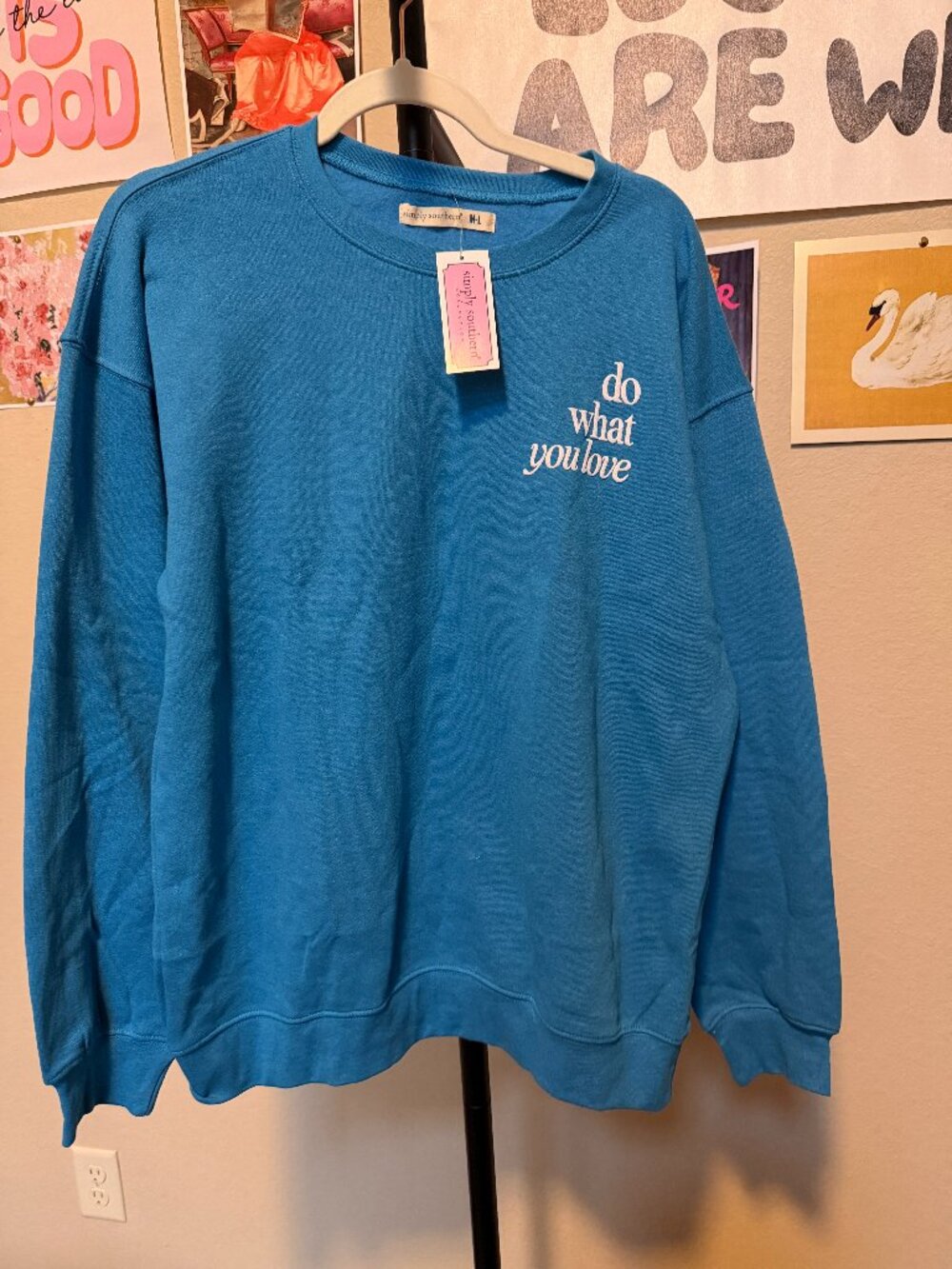 Simply Southern Do What You Love Lapis Blue Crewneck Sweatshirt M/L
